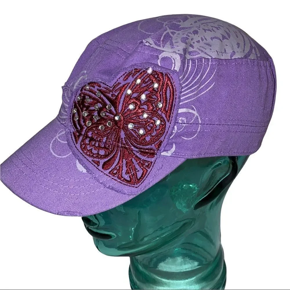 Sturgis Women’s  Distressed Purple Motorcycle Cap Hat